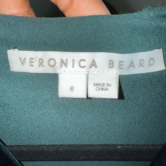 Veronica Beard Casela Silk Rouched Sleeveless Dress in Green Size 6 - Picture 11 of 12